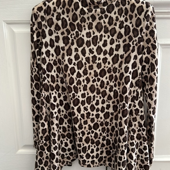 Criss Cross Brown Leopard Animal Print Open Cardigan Small/Medium - Picture 4 of 7